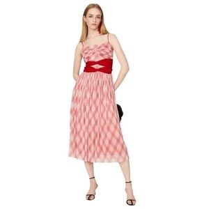 Adam Lippes Red Bow Front Cami Midi Dress Women’s US 4